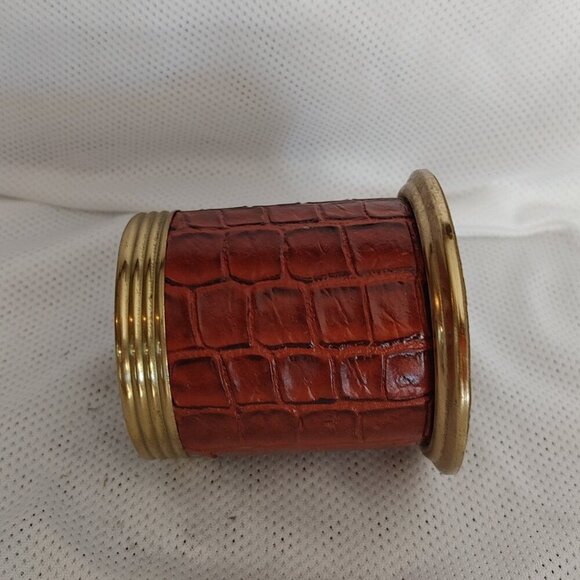 Vintage Faux Alligator Skin Pencil Caddy Pen Holder 1960s - Picture 4 of 6